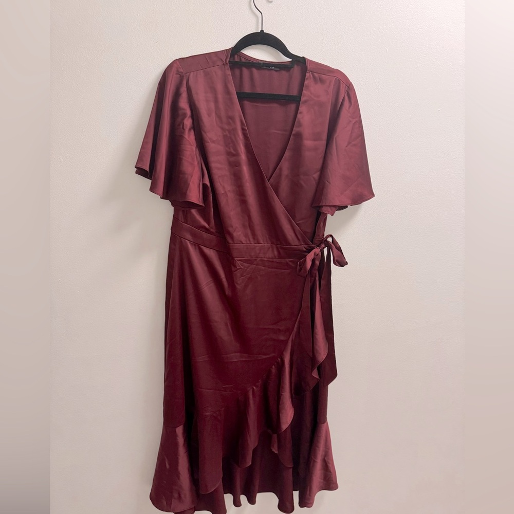 Burgundy Wrap Dress